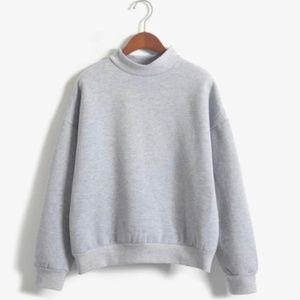 Fleece pullover sweatshirt grey